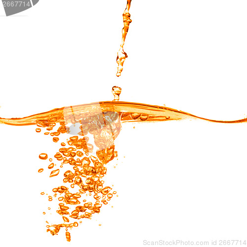Image of orange water splash isolated on white