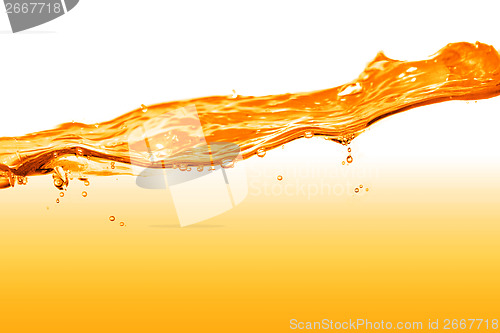 Image of orange water splash isolated on white