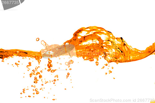 Image of orange water splash isolated on white