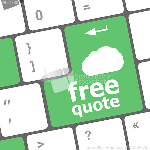 Image of keyboard key for free quote - business concept