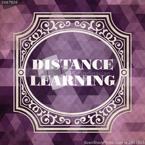 Image of Distance Learning. Vintage Design Concept.