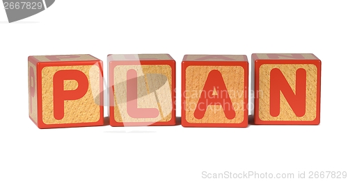 Image of Plan - Colored Childrens Alphabet Blocks.