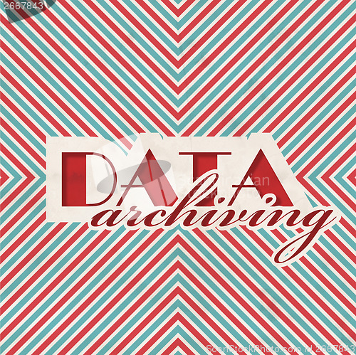 Image of Data Archiving Concept on Striped Background.