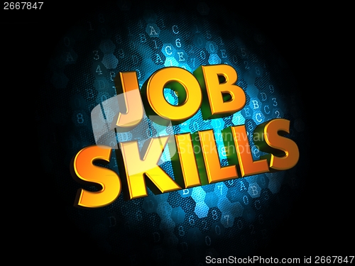 Image of Job Skills Concept on Digital Background.
