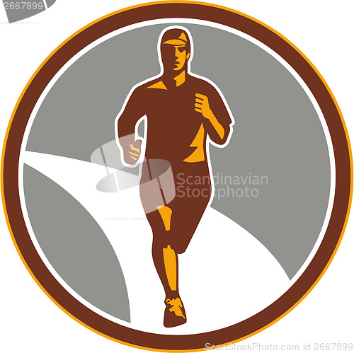 Image of Marathon Runner Front Circle Retro