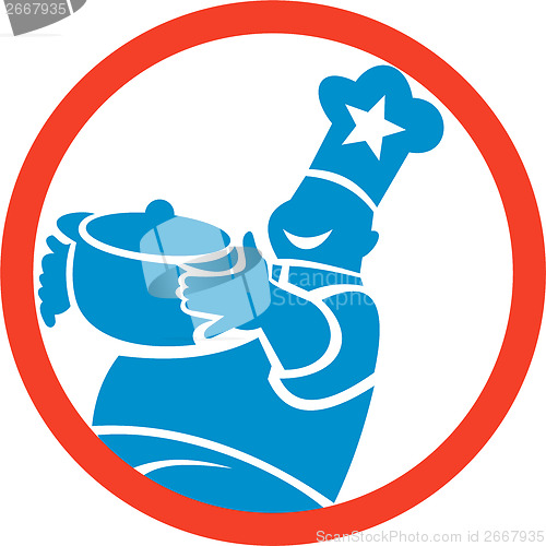 Image of Chef Cook Serving Food Pot Circle