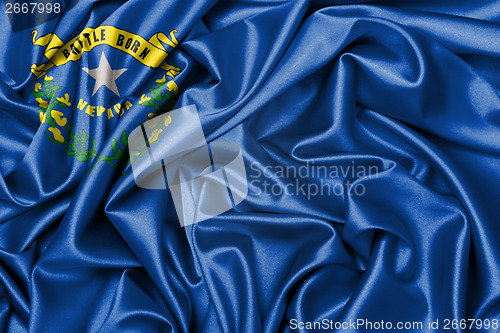 Image of Satin flag, three dimensional render