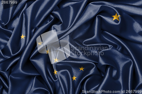 Image of Satin flag, three dimensional render