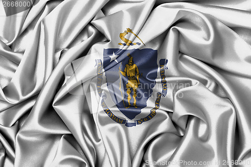 Image of Satin flag, three dimensional render