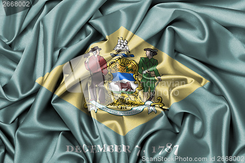 Image of Satin flag, three dimensional render