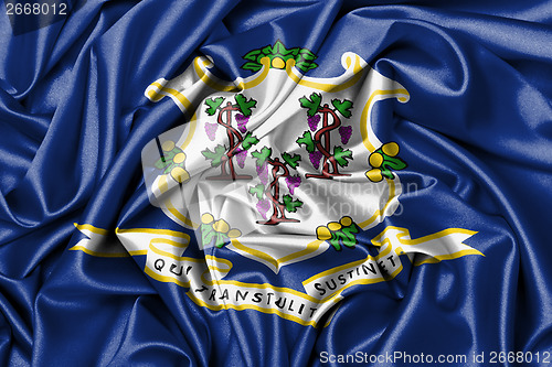 Image of Satin flag, three dimensional render