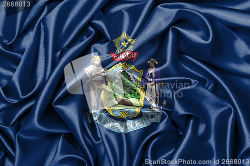 Image of Satin flag, three dimensional render