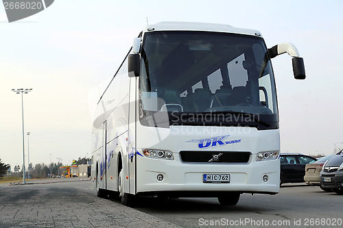 Image of Volvo Coach Bus Waiting For Passengers