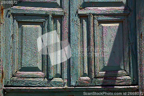 Image of   abstract door lanzarote  door in the light green