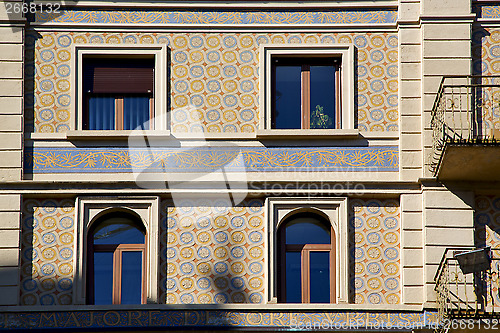 Image of old  window in the   centre   of city lugano Switzerland Swiss