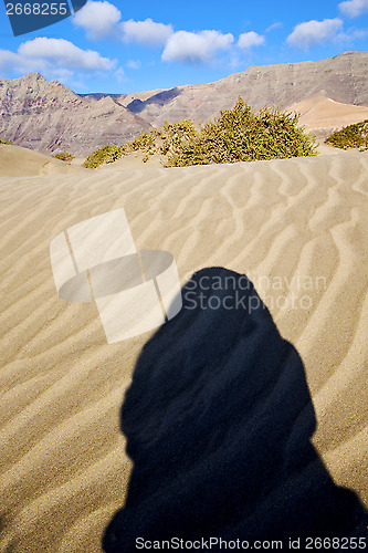 Image of abstract yellow dune  mountain in the   lanzarote spain 