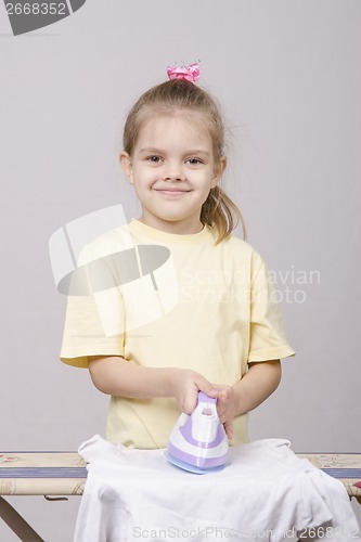 Image of girl housewife like ironed linen