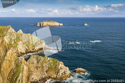 Image of Rocks at the coast of north of  Asturias, Spain.