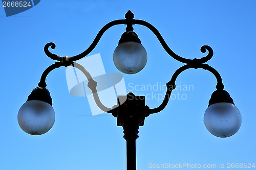 Image of street lamp a bulb in the   sky lugano  