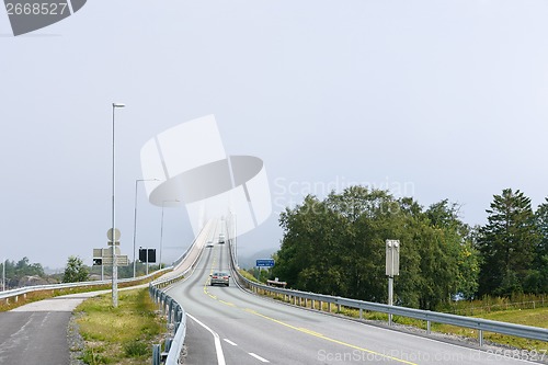 Image of Bridge disappearing in fog