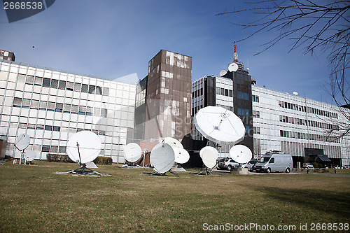 Image of TV Station Up-link / Download Antennas - Broadcasting & Media Industry