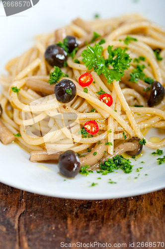 Image of Italian pasta and mushroom sauce 