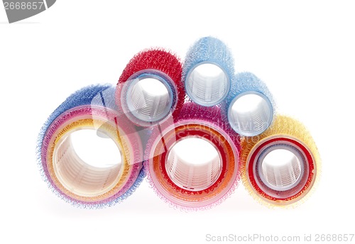 Image of Hair rollers on white