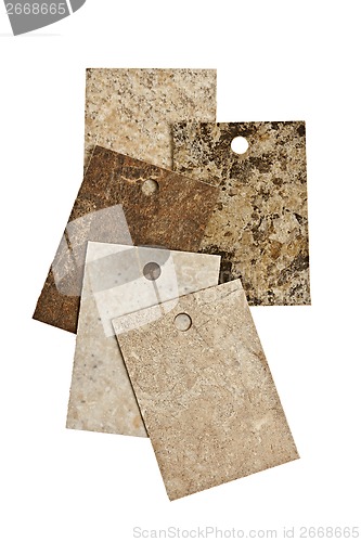 Image of Countertop samples on white