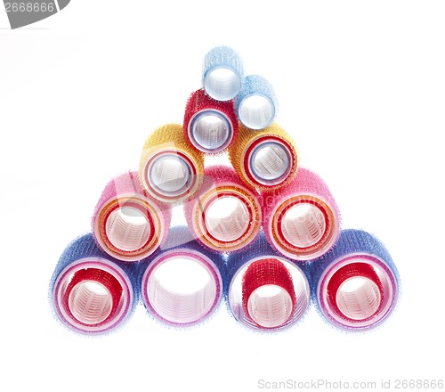 Image of Hair rollers on white