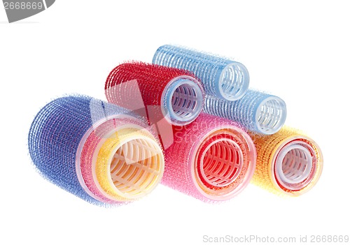 Image of Hair rollers on white