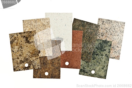 Image of Countertop samples on white