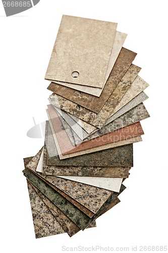 Image of Countertop samples on white