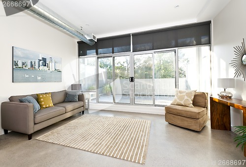 Image of Modern living room and balcony