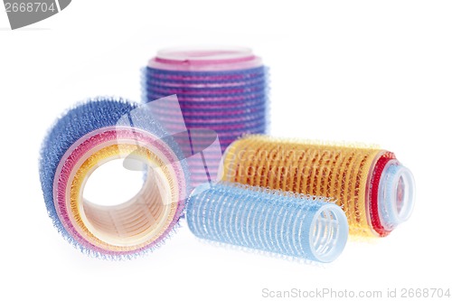 Image of Hair rollers on white