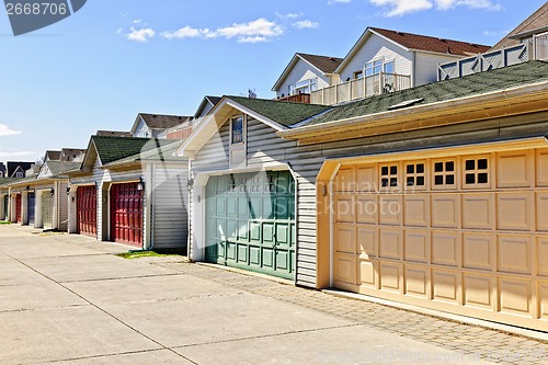 Image of Row of parking garages