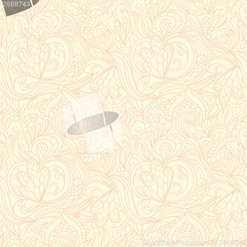 Image of beige floral wallpaper