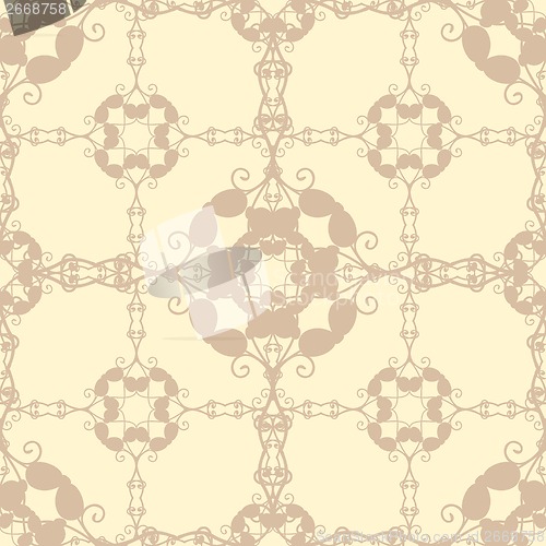 Image of beige floral wallpaper