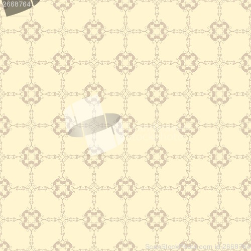 Image of beige floral wallpaper