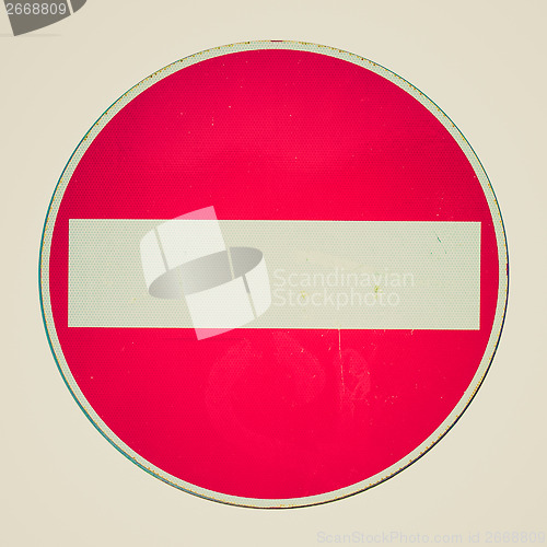 Image of Retro look No entry sign