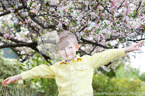 Image of boy at spring time