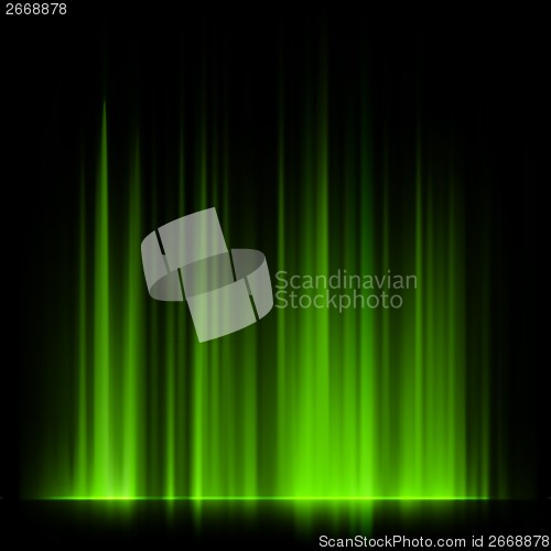 Image of Green northern lights, aurora borealis. EPS 10