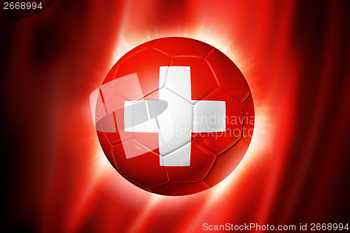 Image of Soccer football ball with Switzerland flag