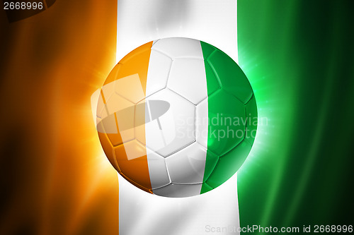 Image of Soccer football ball with Ivory Coast flag