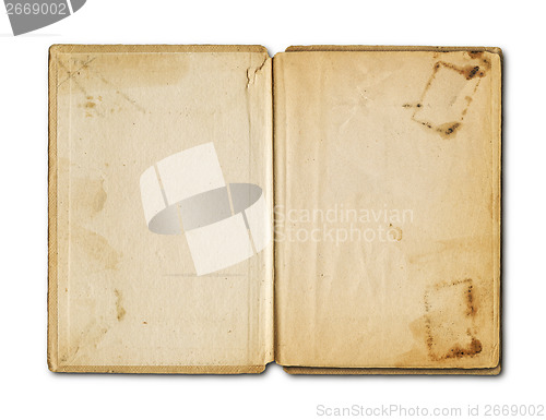 Image of old grunge open notebook