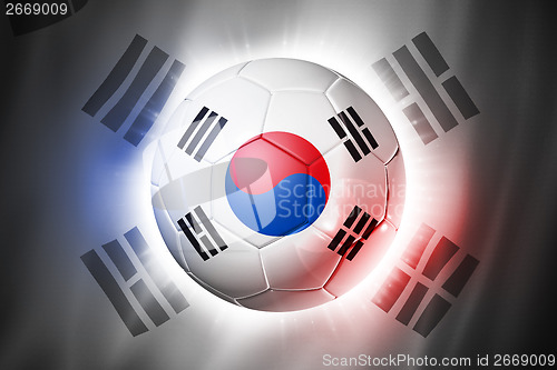 Image of Soccer football ball with South Korea flag