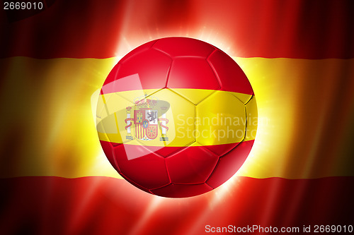 Image of Soccer football ball with Spain flag