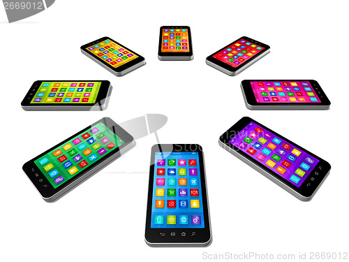 Image of Smartphones Colors Set 