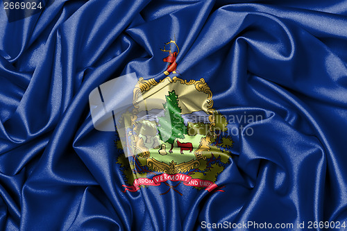 Image of Satin flag, three dimensional render
