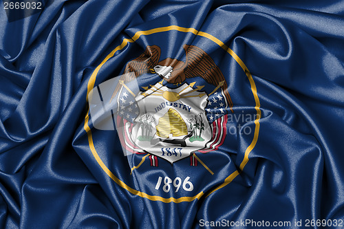 Image of Satin flag, three dimensional render