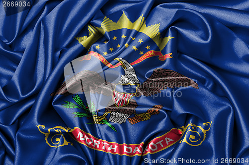 Image of Satin flag, three dimensional render